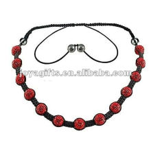 Collar cristalino del shamballa de las bolas del color rojo 13PCS